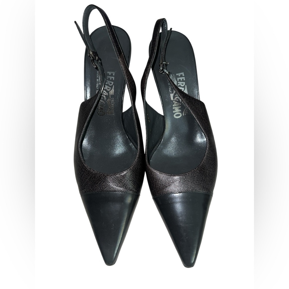 VINTAGE SALVATORE FERRAGAMO SAKS 5TH AVE SLING BACK HEEL SIZE 8